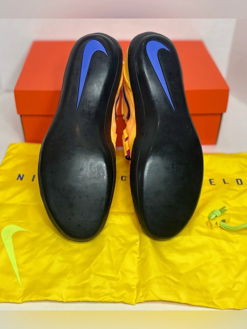 Nike Men’s Athletic Shoes - Yellow with Blue Swoosh Track & Field Throwing shoes